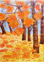 «Осенний листопад», Аширова Илина, 13 лет, рук. Андросова М.В., Куруильская СОШ