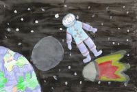 II место - Космонавт на орбите. Егорова Светлана, 10 лет, рук. Габдуллина А.Т., Ибрагимовская СОШ